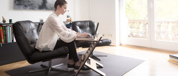 woman working remotely